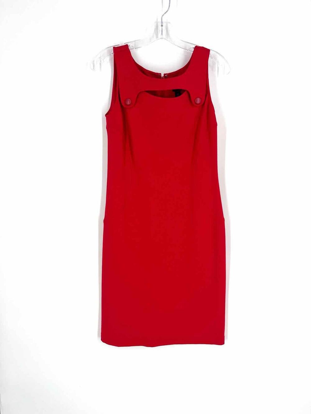 W by Worth Size 2 Red Cut-Out Buttons Designer Dress